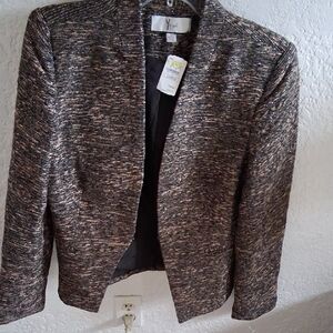 Yigal Azrouel Black Silver Beige Textured Blazer